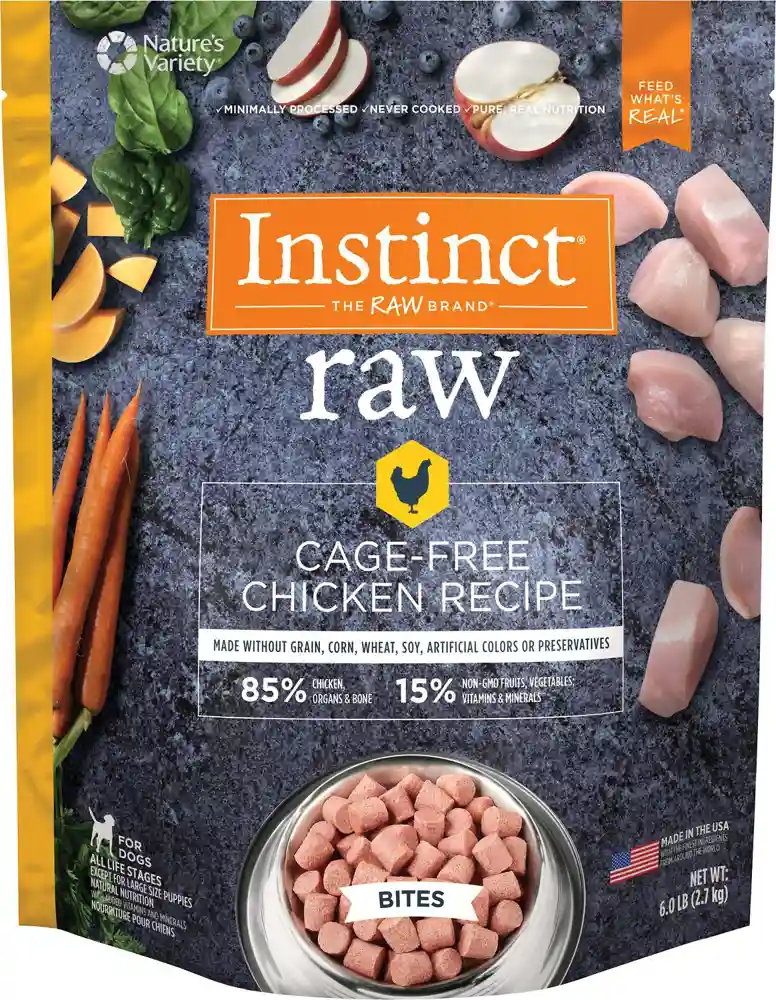 NV Instinct Raw Cage Free Froz Chic Dog Bites 3lb